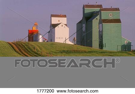 Grain Elevators, Alberta, Canada View Large Photo Image Stock Image - Grain Elevators, Alberta, Canada. Fotosearch