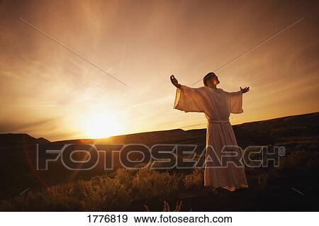 Jesus with arms outstretched View Large Photo Image Stock Photo - Jesus with arms outstretched. Fotosearch