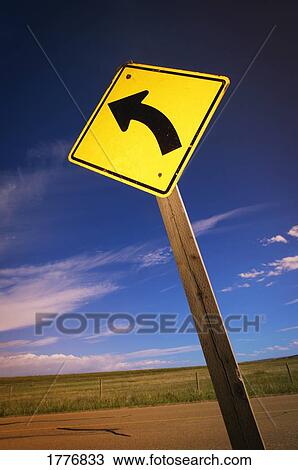 Stock Image - Left turning arrow sign. Fotosearch