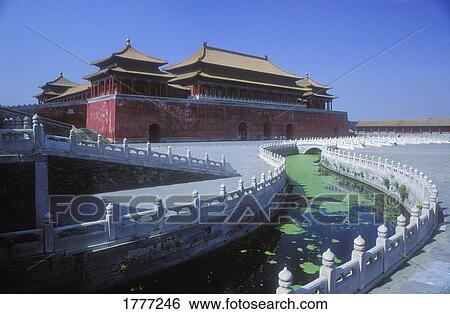 Meridian Gate, The Forbidden City, Beijing, China View Large Photo Image Stock Photograph - Meridian Gate, The Forbidden City, Beijing, China. Fotosearch
