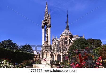 Notre Dame Cathedral View Large Photo Image Stock Photography - Notre Dame Cathedral. Fotosearch