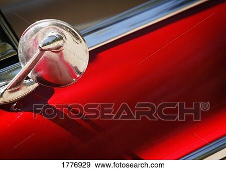 Old fashioned wing mirror on car View Large Photo Image Stock Photo - Old fashioned wing mirror on car. Fotosearch