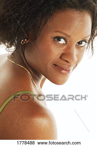 Stock Photo - Portrait of African American woman. Fotosearch
