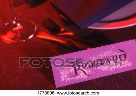 Stock Photograph - Reserved table for romantic date. Fotosearch