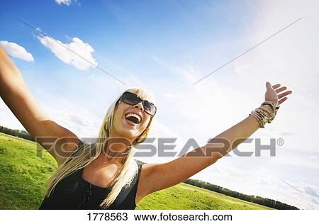 Stock Image - Shouting for joy. Fotosearch