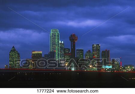 skyline at night, Dallas, Texas, U. S. A. View Large Photo Image Picture - skyline at night, Dallas, Texas, U. S. A.. Fotosearch