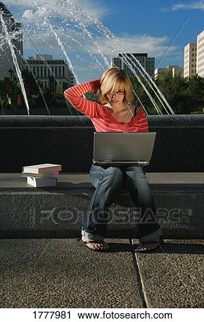 Student with lap top computer View Large Photo Image Stock Image - Student with lap top computer. Fotosearch