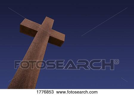 Stock Image - Tall stone cross. Fotosearch