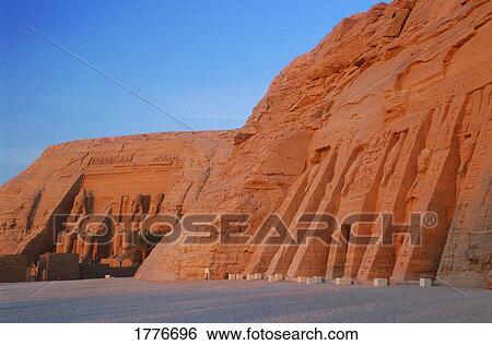 Stock Photograph - Temple of Hathor and Great Temple, Abu Simbel, Egypt. Fotosearch
