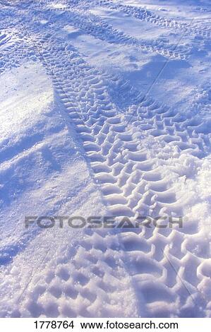 Tire tracks in snow View Large Photo Image Picture - Tire tracks in snow. Fotosearch