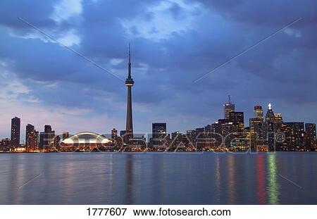 Stock Photo - Toronto skyline at dusk. Fotosearch