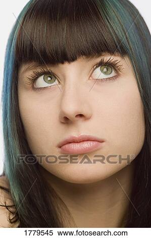 Woman looking up View Large Photo Image Stock Photography - Woman looking up. Fotosearch