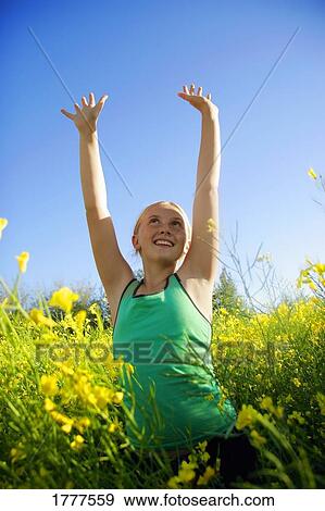 Young girl enjoying life View Large Photo Image Stock Photo - Young girl enjoying life. Fotosearch
