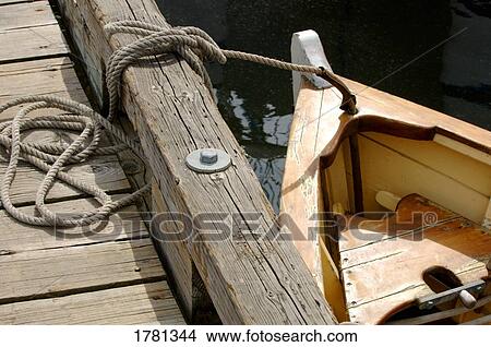A boat tied to a pier View Large Photo Image Picture - A boat tied to a pier. Fotosearch