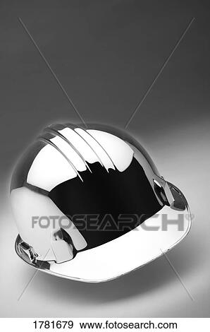 Stock Photo - A chrome hard hat. Fotosearch