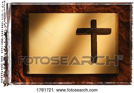 Stock Image - A cross on blank paper. Fotosearch