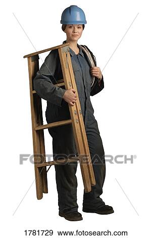 A female construction worker View Large Photo Image Stock Photo - A female construction worker. Fotosearch