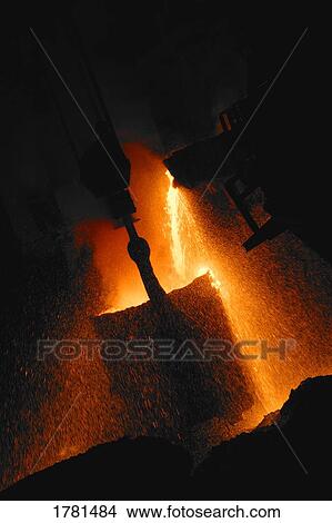 Picture - A molten steel factory. Fotosearch