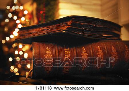 Bible at Christmas time View Large Photo Image Stock Photo - Bible at Christmas time. Fotosearch