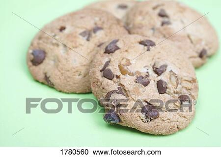 Stock Image - Chocolate chip cookies. Fotosearch