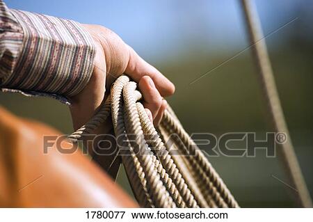 Closeup of a cowboy with rope View Large Photo Image Stock Photo - Closeup of a cowboy with rope. Fotosearch