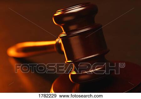 Stock Photo - Closeup of a gavel. Fotosearch