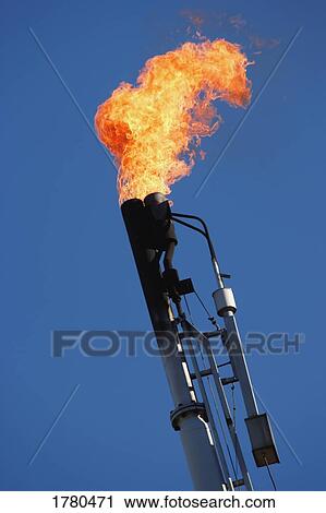Stock Image - Closeup of a refinery stack. Fotosearch