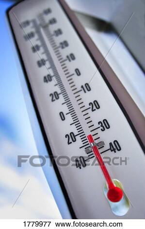 Stock Photo - Closeup of a thermometer. Fotosearch