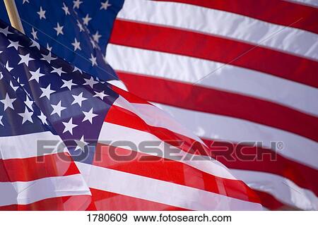 Stock Photo - Closeup of American flag. Fotosearch