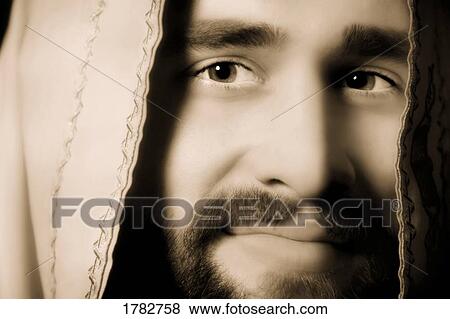 Stock Photo - Closeup of Jesus face. Fotosearch