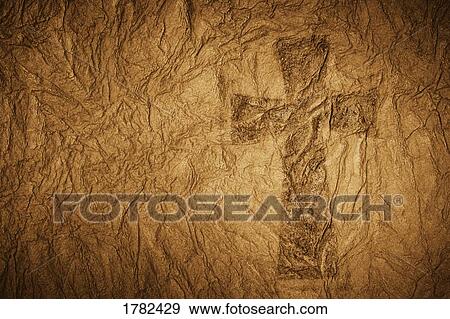 Stock Photo - Cross on crinkled texture. Fotosearch