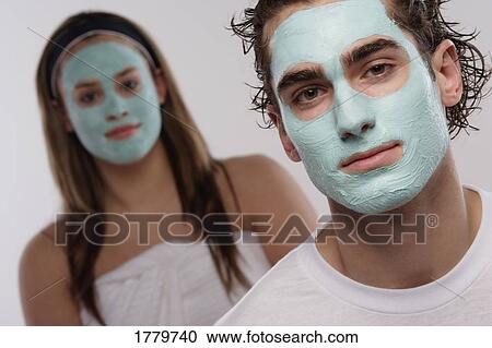 Stock Image - Facial masque. Fotosearch