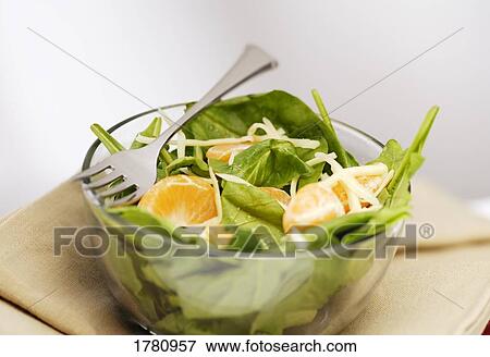Fresh spinach salad View Large Photo Image Stock Photo - Fresh spinach salad. Fotosearch