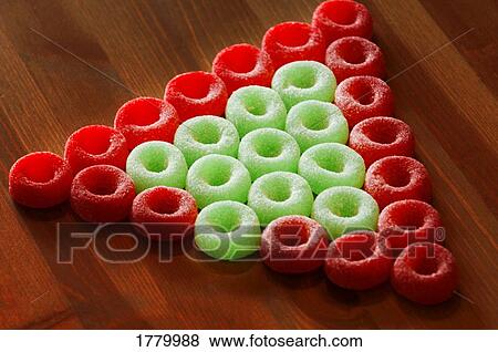 Stock Photo - Fruit flavored O's in Christmas colors. Fotosearch