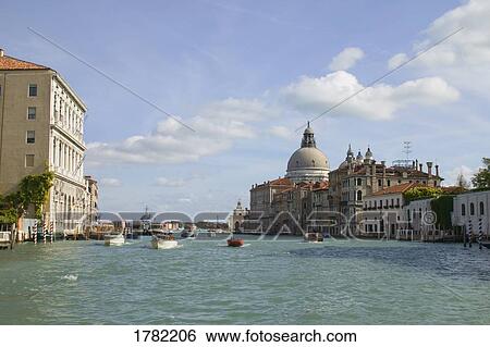 Grand Canal with boat traffic View Large Photo Image Stock Photograph - Grand Canal with boat traffic. Fotosearch