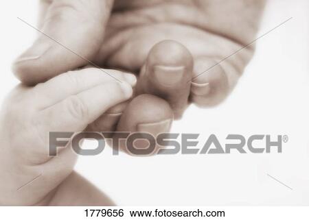 Stock Photograph - Holding a baby's hand. Fotosearch