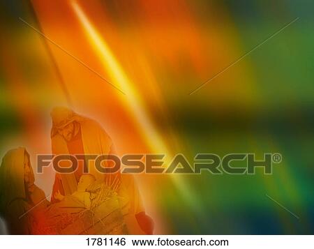 Stock Photograph - Joseph, Mary and baby Jesus. Fotosearch