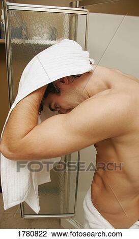 Man coming out of the shower View Large Photo Image Stock Image - Man coming out of the shower. Fotosearch