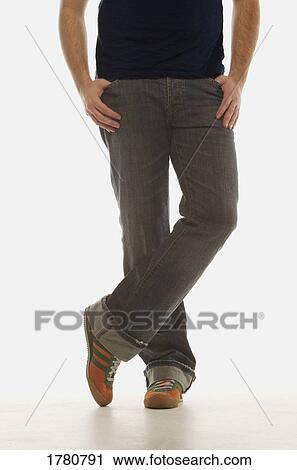 Stock Image - Man with jeans. Fotosearch