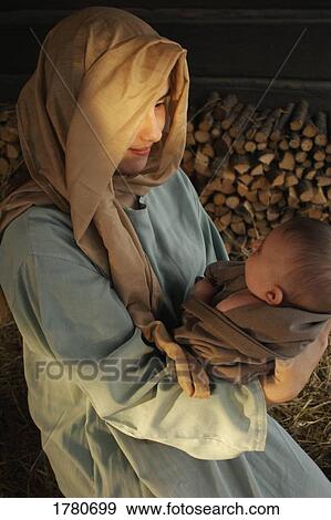 Stock Photo - Mary with baby Jesus. Fotosearch