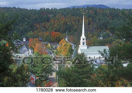 Stock Photo - New England Town of Stowe Vermont U. S. A.. Fotosearch