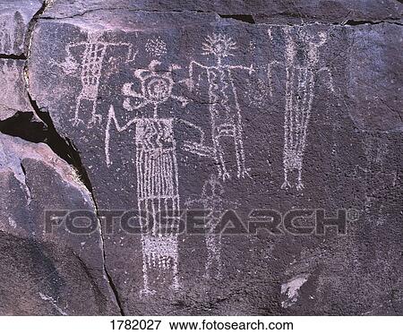 Stock Photo - Petroglyph rock art, Mojave Desert, California, USA. Fotosearch