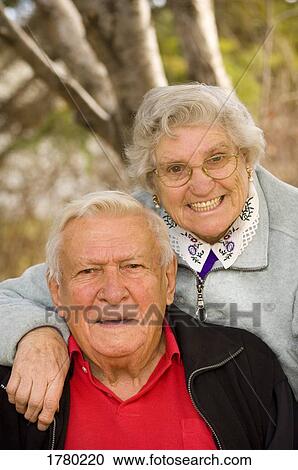 Stock Image - Portrait of a senior couple. Fotosearch