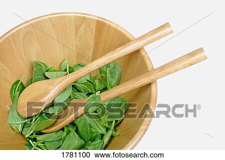 Stock Image - Spinach salad. Fotosearch