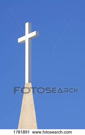 Stock Image - White cross. Fotosearch