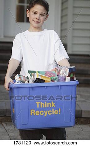 Young boy recycling View Large Photo Image Stock Image - Young boy recycling. Fotosearch