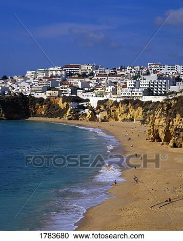 Beach at a Portugeuse resort on the Algarve View Large Photo Image Stock Image - Beach at a Portugeuse resort on the Algarve. Fotosearch
