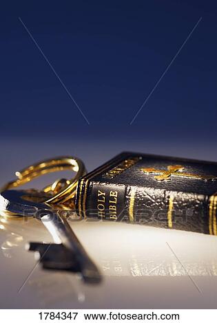 Bible and Key View Large Photo Image Stock Photo - Bible and Key. Fotosearch