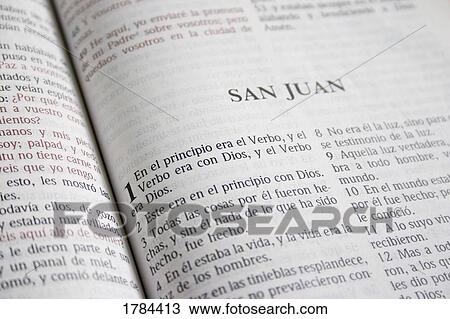 Stock Image - Book of John in a Spanish Bible. Fotosearch