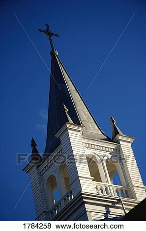 Church Steeple View Large Photo Image Stock Photo - Church Steeple. Fotosearch